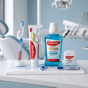 Colgate Total Care Pack Toothpaste, Toothbrush, Mouthwash & Floss